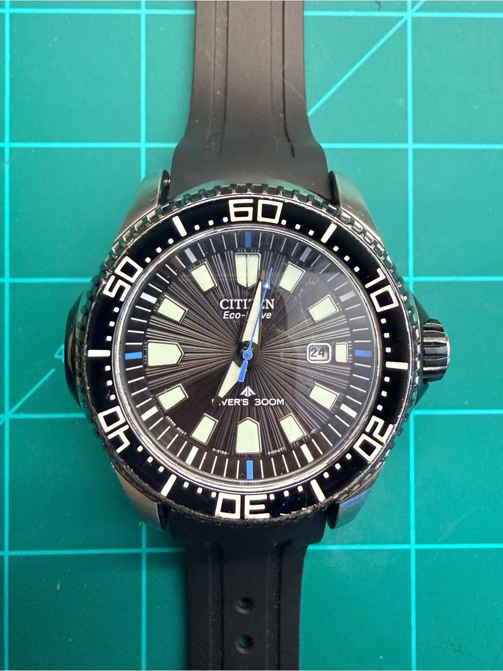 Citizen Black Dive Watch—some wear and scratches